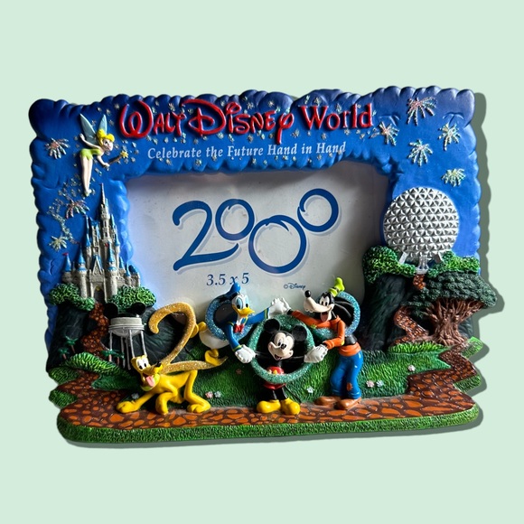 Disney Other - Vintage Walt Disney World Celebrate The Future 2000 Blue Picture Frame 3.5” x 5”